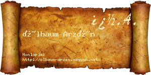 Ölbaum Arzén névjegykártya